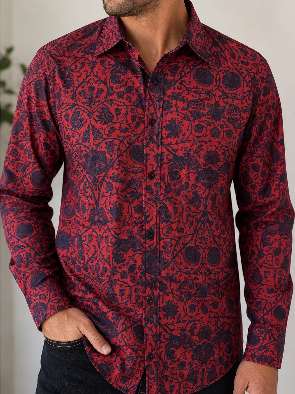 Italia c.1958 Vintage Collection Floral Button-Up Shirt – Men’s XL